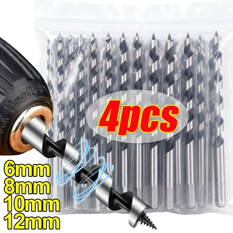 

Carbon Steel Twists Drill Bit Heavy Duty Long Hexagonal Handle Woodworking Hole Reaming Tools Tapper Tenon Deep Holes Power Tool