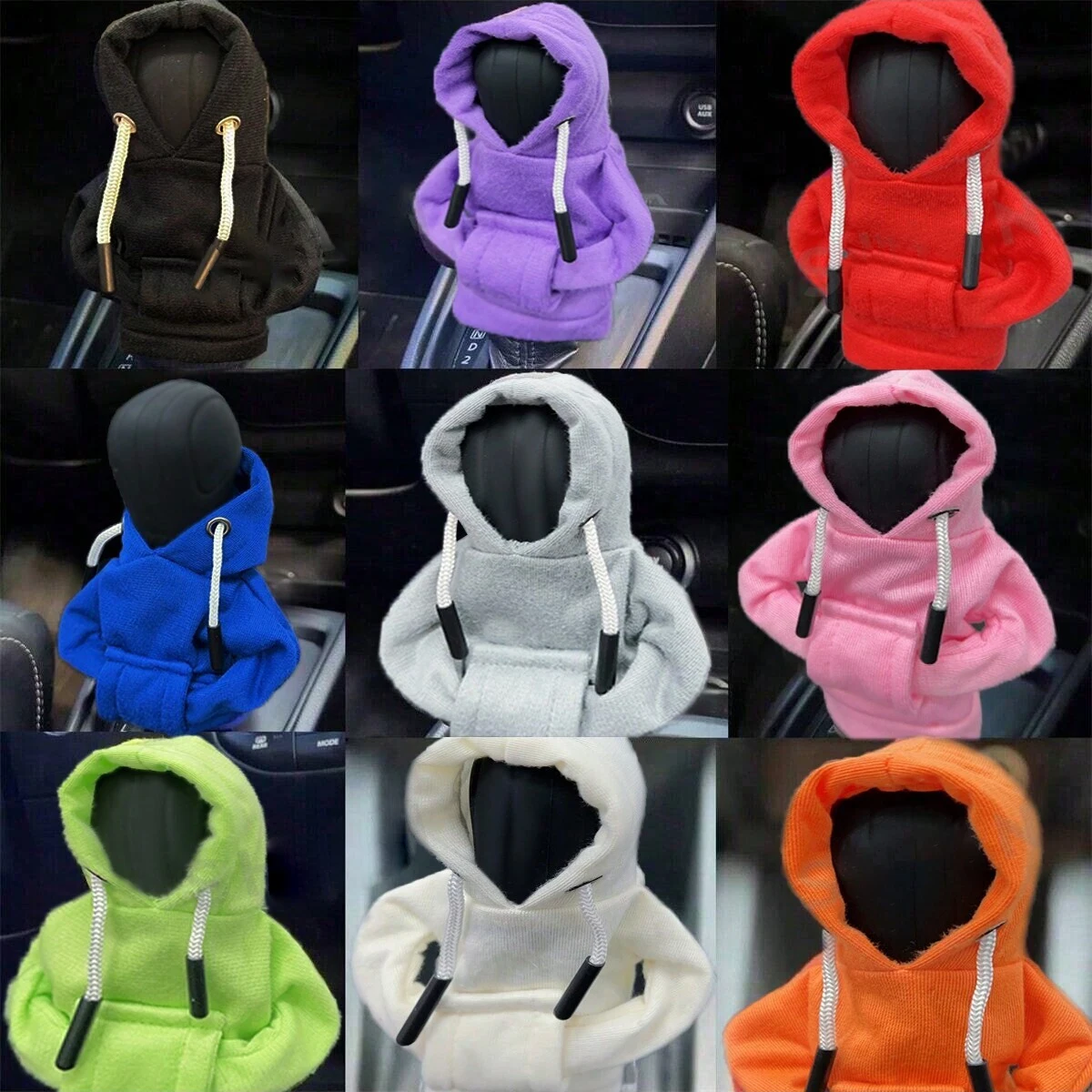 Car Gear Shift Lever Cover Hoodie Sweatshirt Creative Decorative Protection for Transmission Stick Shift Hand Brake
