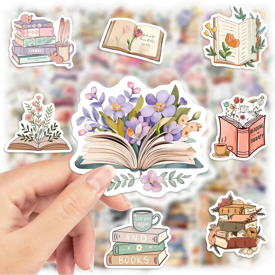Waterproof Vinyl Flower-Themed Decals for Laptops Phones Water Bottles Mirrors Scrapbooks Smooth Surfaces Modern Irregular Shape