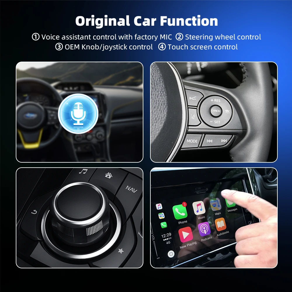 2in1 Mini Carplay Android Auto Adapter Wired To Wireless Car Play Box New Smart Ai Box Bluetooth WiFi Spotify Connect