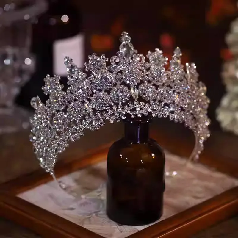 CC Crowns for Wedding Women Accessories Engagement Diadems Bridal Headpiece Water Drop Shape Pageant Diamant Crystal Tiara AN427