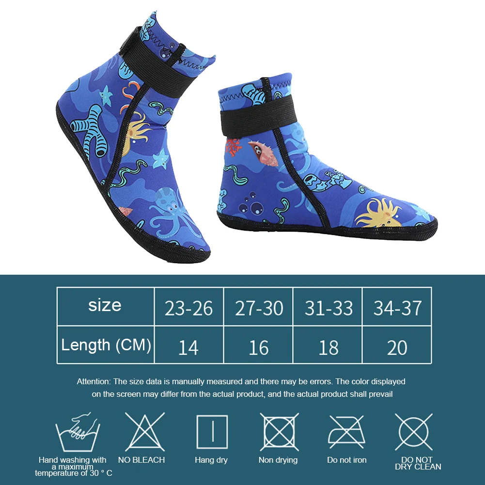 Kids Neoprene Water Socks Wetsuit Socks Anti-slip Toddlers Diving Socks Adjustable Snorkeling Boots Keep Warm for Water Sports