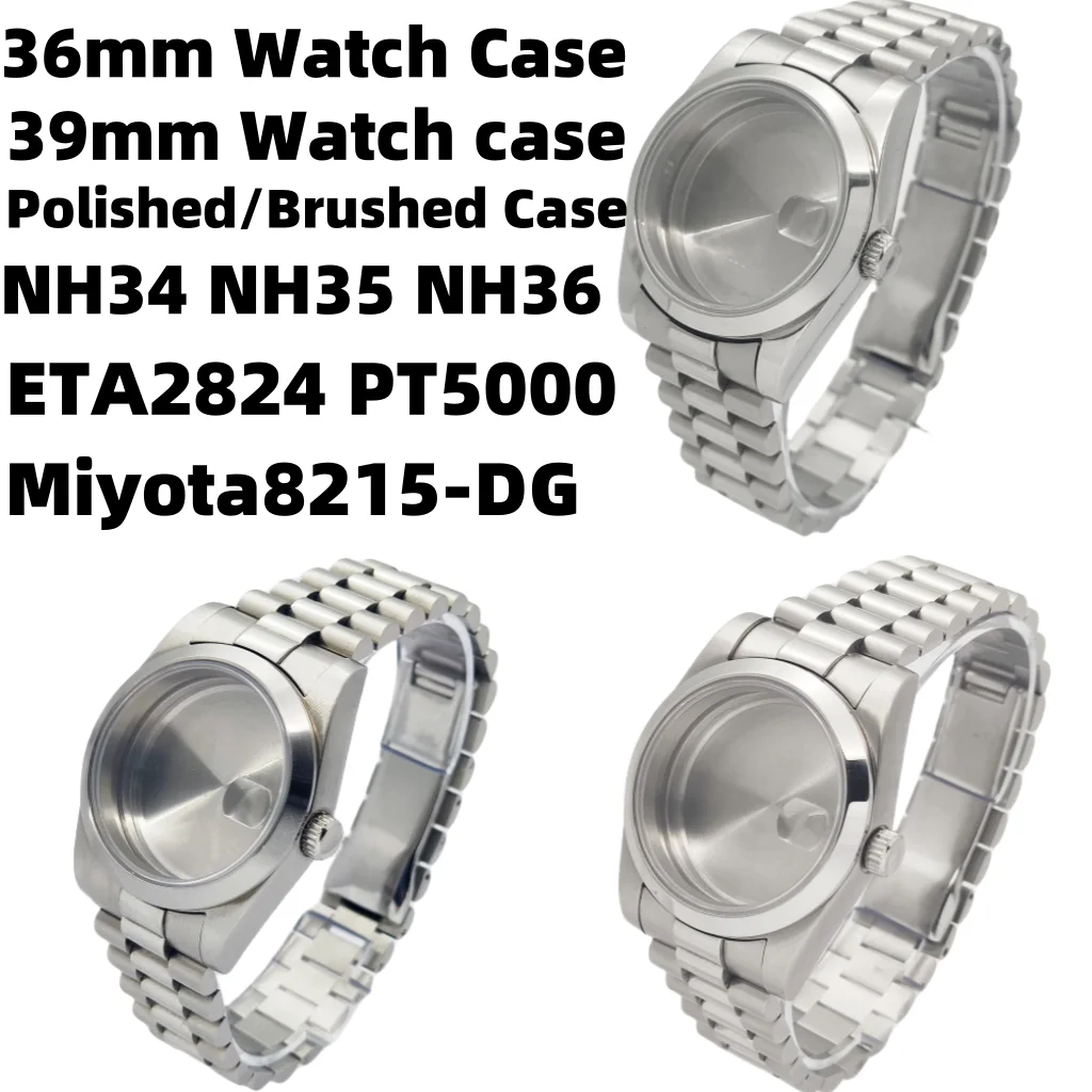 RICHUS 36/39 mm Uhrengehäuse, 100 m wasserdichtes Saphirglas, passend für NH34 NH35 NH36 ETA2824 PT5000 Miyota8215-DG Uhrwerk