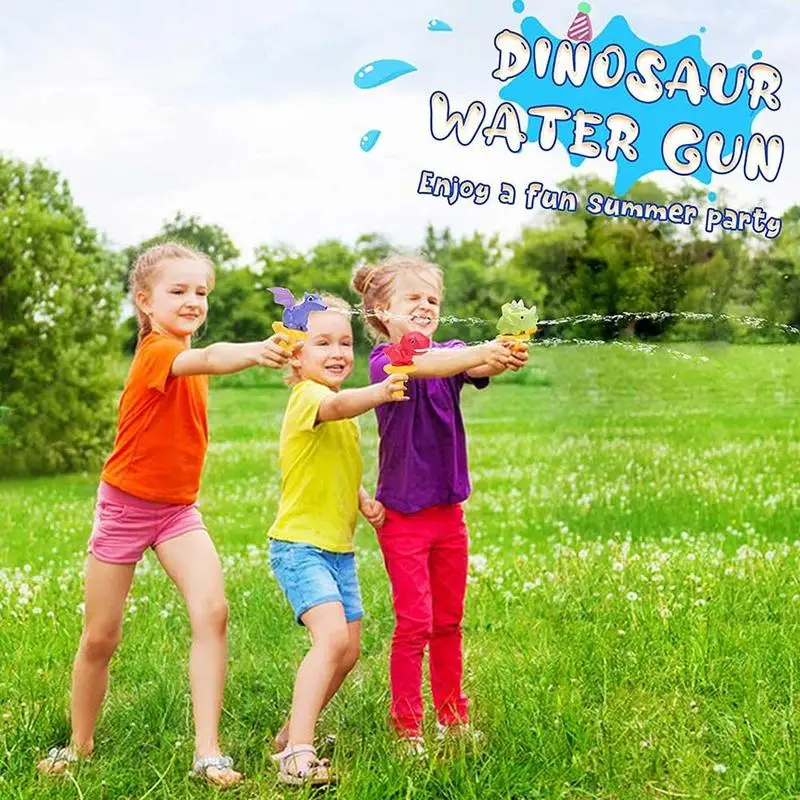 Mini Water Gun Pistol Toys for Kids Dinosaur Blaster Summer Shooting Soaker Push-Type Cartoon Party Beach Games Childern Gfit