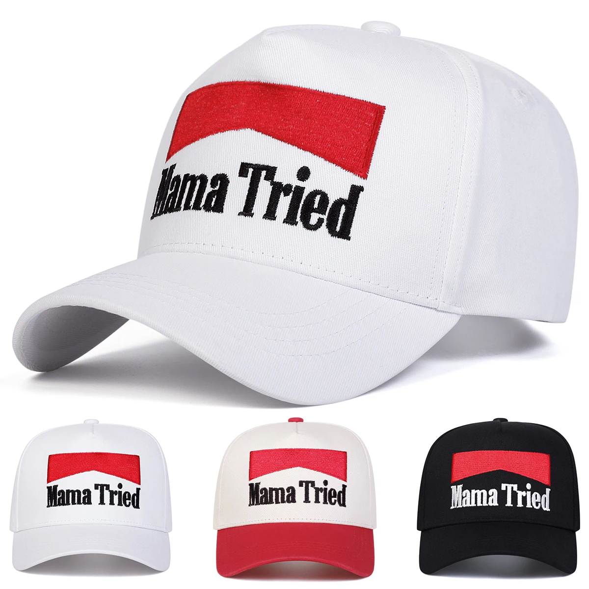 Unisex MAMA TRIED Letter Embroidery Baseball Caps Spring Autumn Outdoor Adjustable Casual Hats Sunscreen Hat Sports Cap