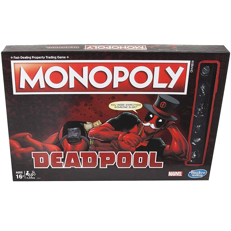 Hasbro Monopoly Marvel Marvel Deadpool Toy English Board Game Family Gathering Puzzle Game Boxed Gift Children\'s Adult Toys