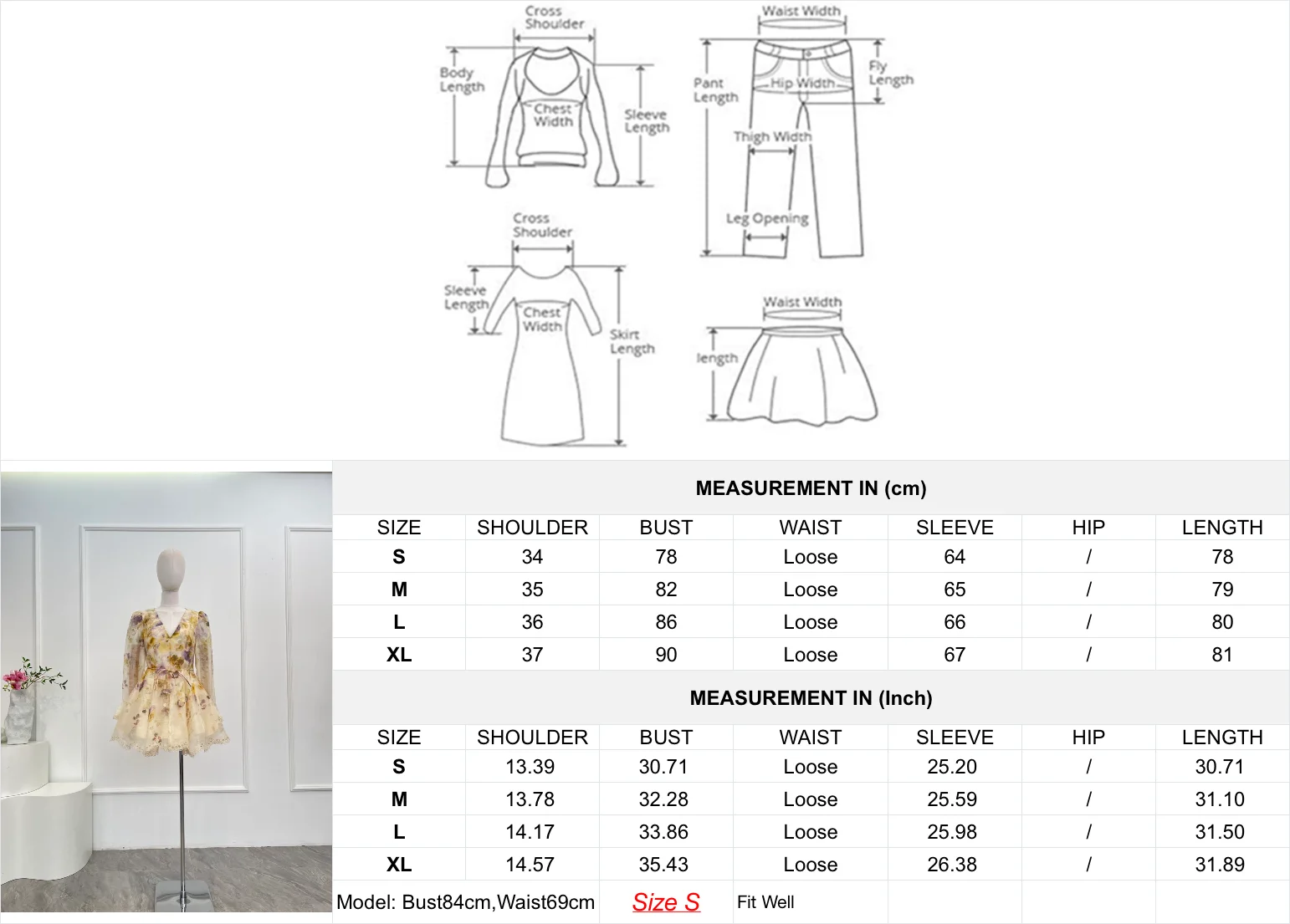 Mini Dress 2026 New Design Beige Violet Floral Print Embroidery Long Sleeve V Neck Scallop for Ladies