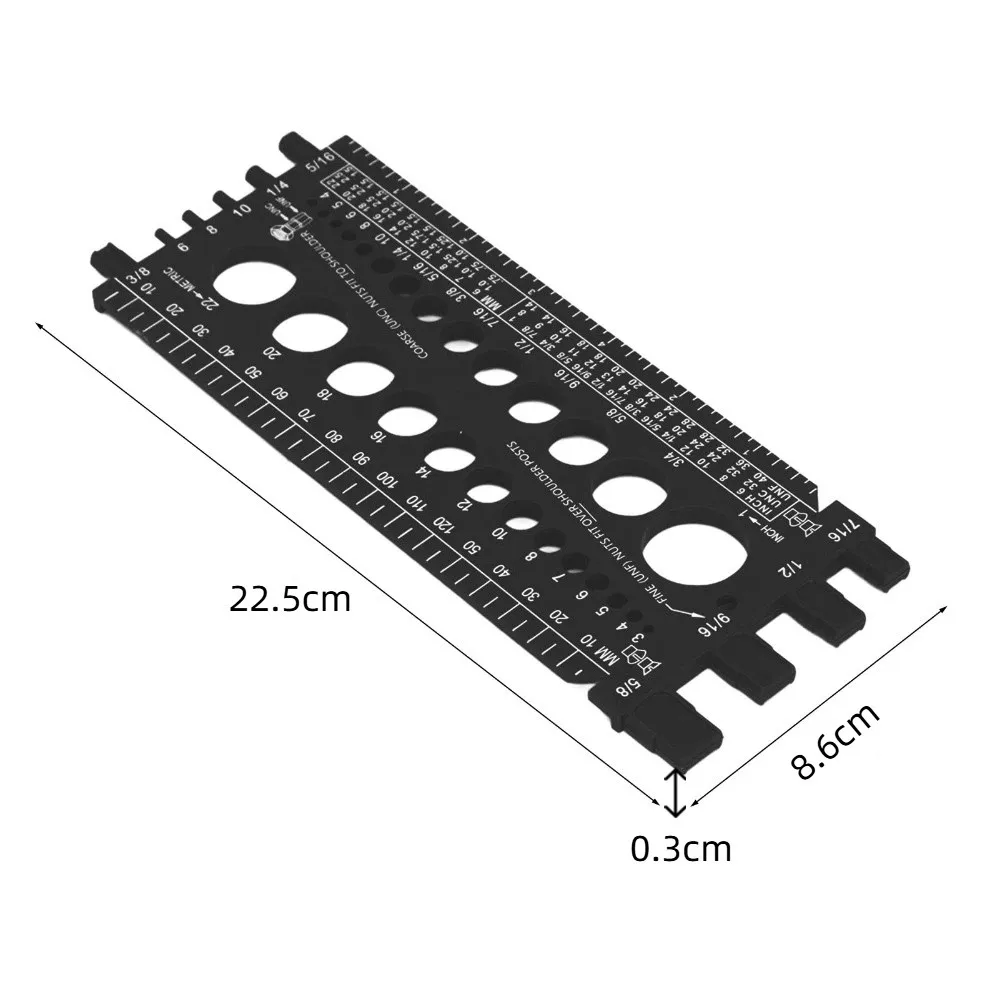 Plastic Material​ Nut Bolt Thread Gauge​ Inch and Metric Measurement​ Red / Orange /Black Screw Thread Checker​