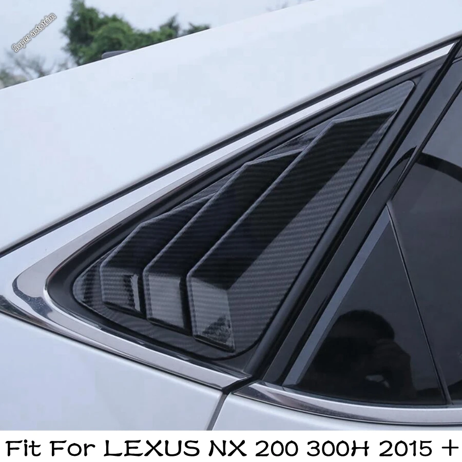 

2PCS Rear Window Blinds Louvers Side Tuyere Cover Trim Carbon Fiber Look Fit For LEXUS NX 200 300H 2015 - 2018 Black Accessories