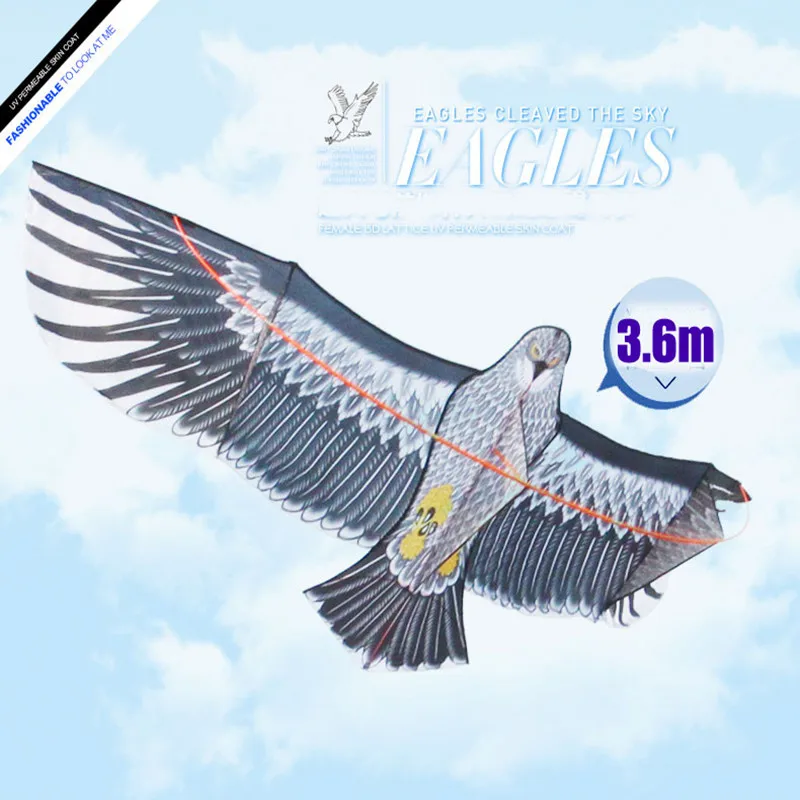 

free shipping 360cm large eagle kite flying for children kiteboard windsock outdoor toys papagaio de vento praia giant kites fun