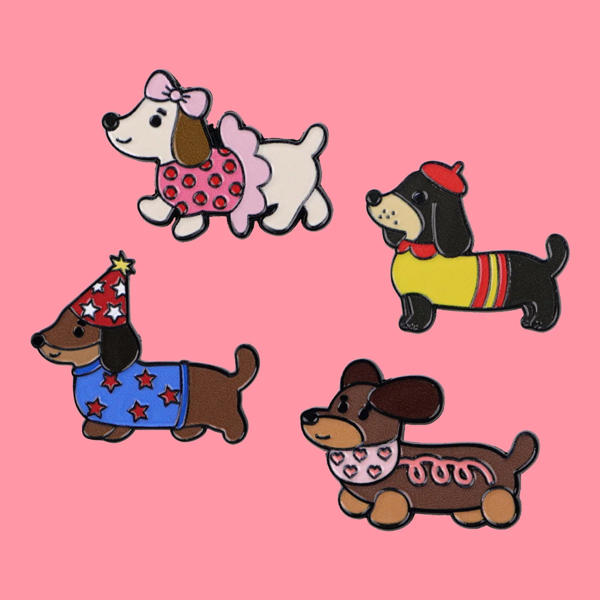 Niedliche Dackel-Emaille-Anstecknadel, Cartoon-Tiere, Brosche, Kiefern, Anstecknadeln, Abzeichen auf Rucksack, Kleidung, Accessoires, Modeschmuck, Geschenke