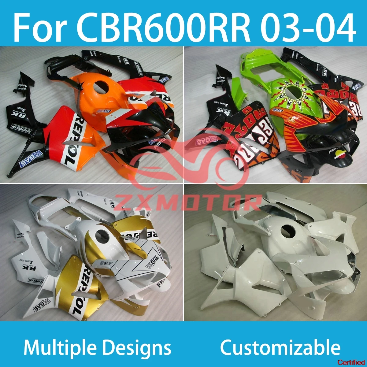 

Complete ABS Body Fairings for HONDA CBR600RR 2003-2004 High Quality CBR600RR 03 04 Fairing Kit