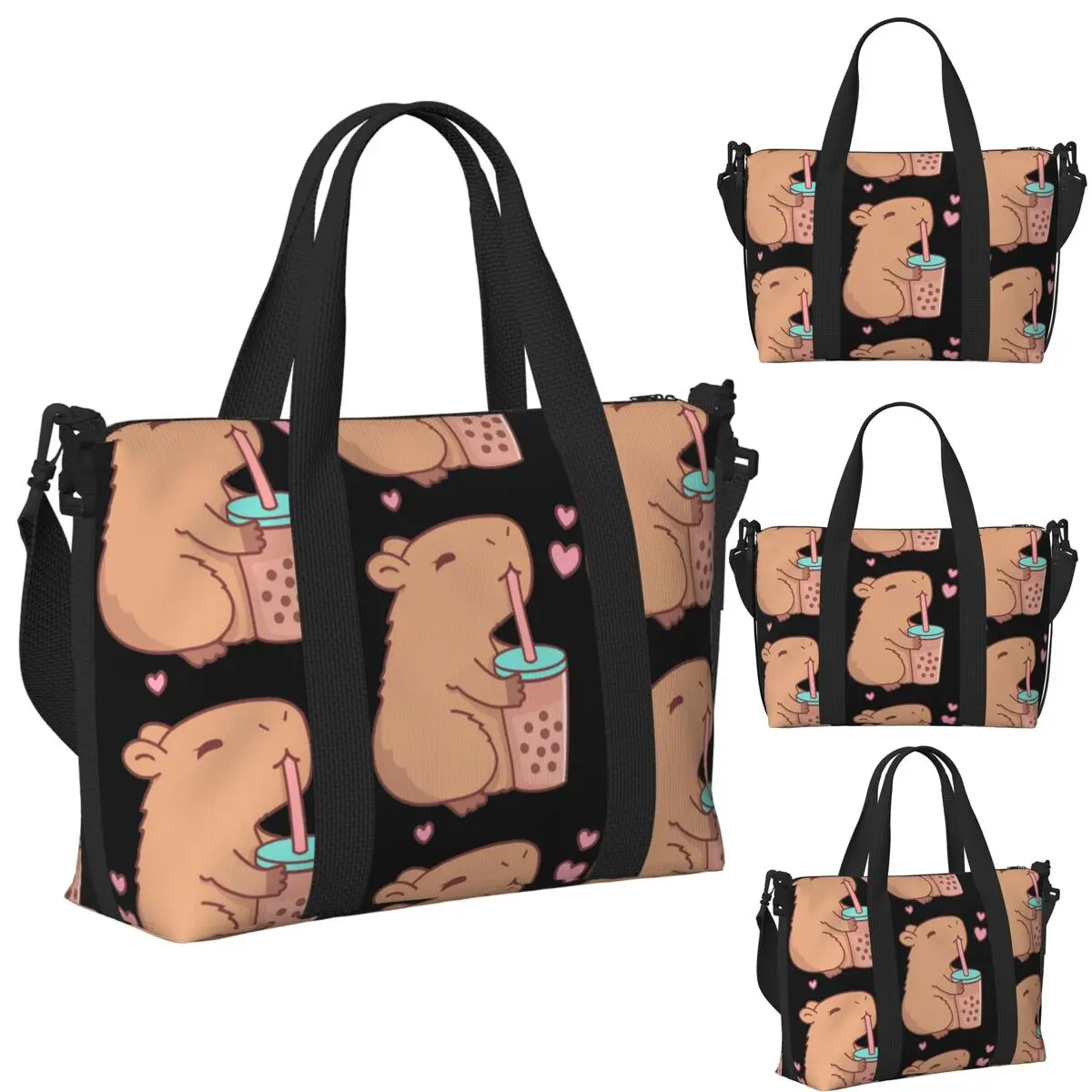 

Capybara Beach Travel Bag Large Capacity Tote Bags for Gym Yoga Women Shopping Duffle Shoulder Bag