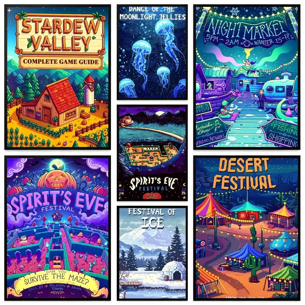 game Stardew Valley Poster Poster HD Frameless Preppy Style Wall Art Home Decor For Living Room Bedroom Gift