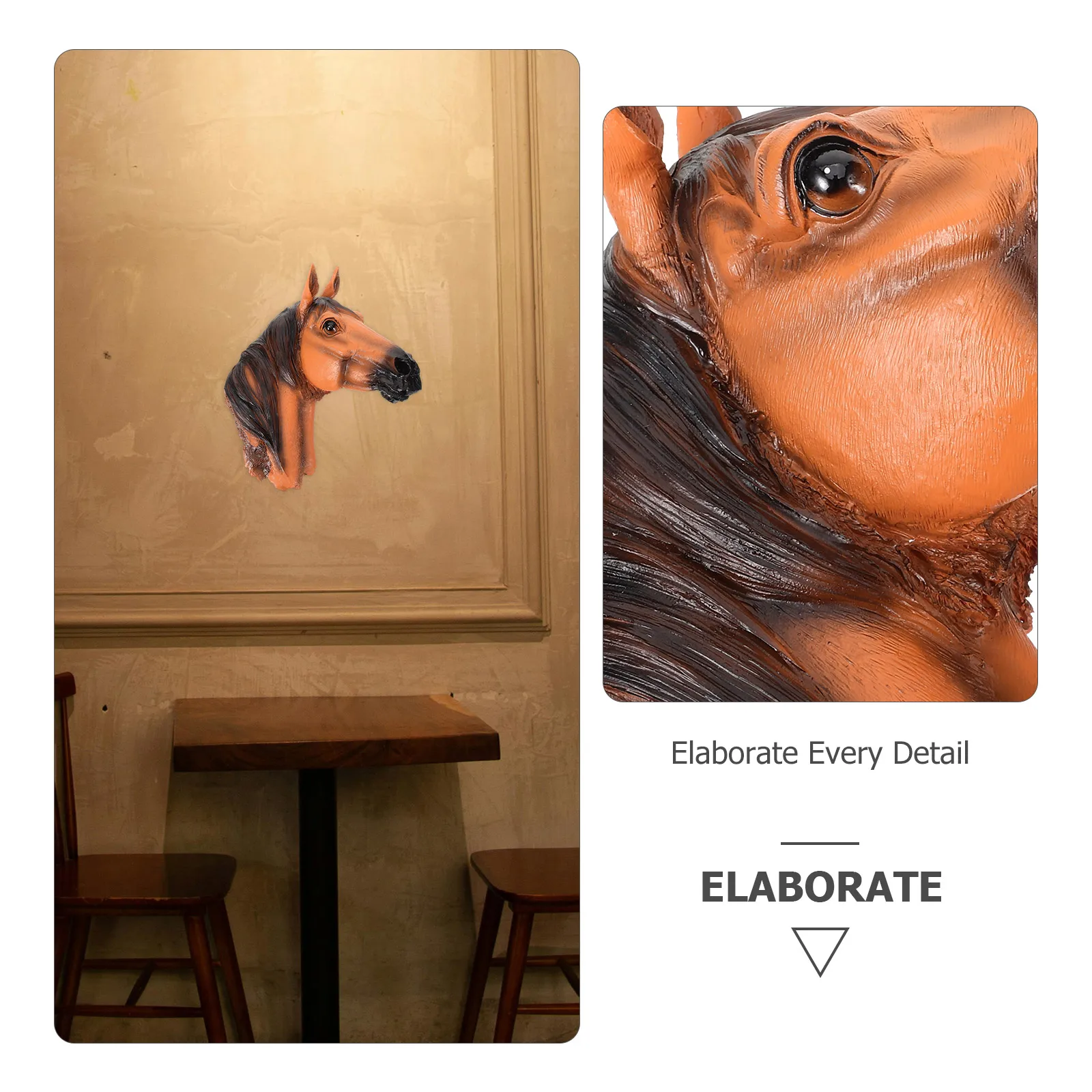 

Resin Animal Decor 20x23x9cm Art Home Bar Cafe Decors Office Wall Animal Head Wall Decor Sculpture