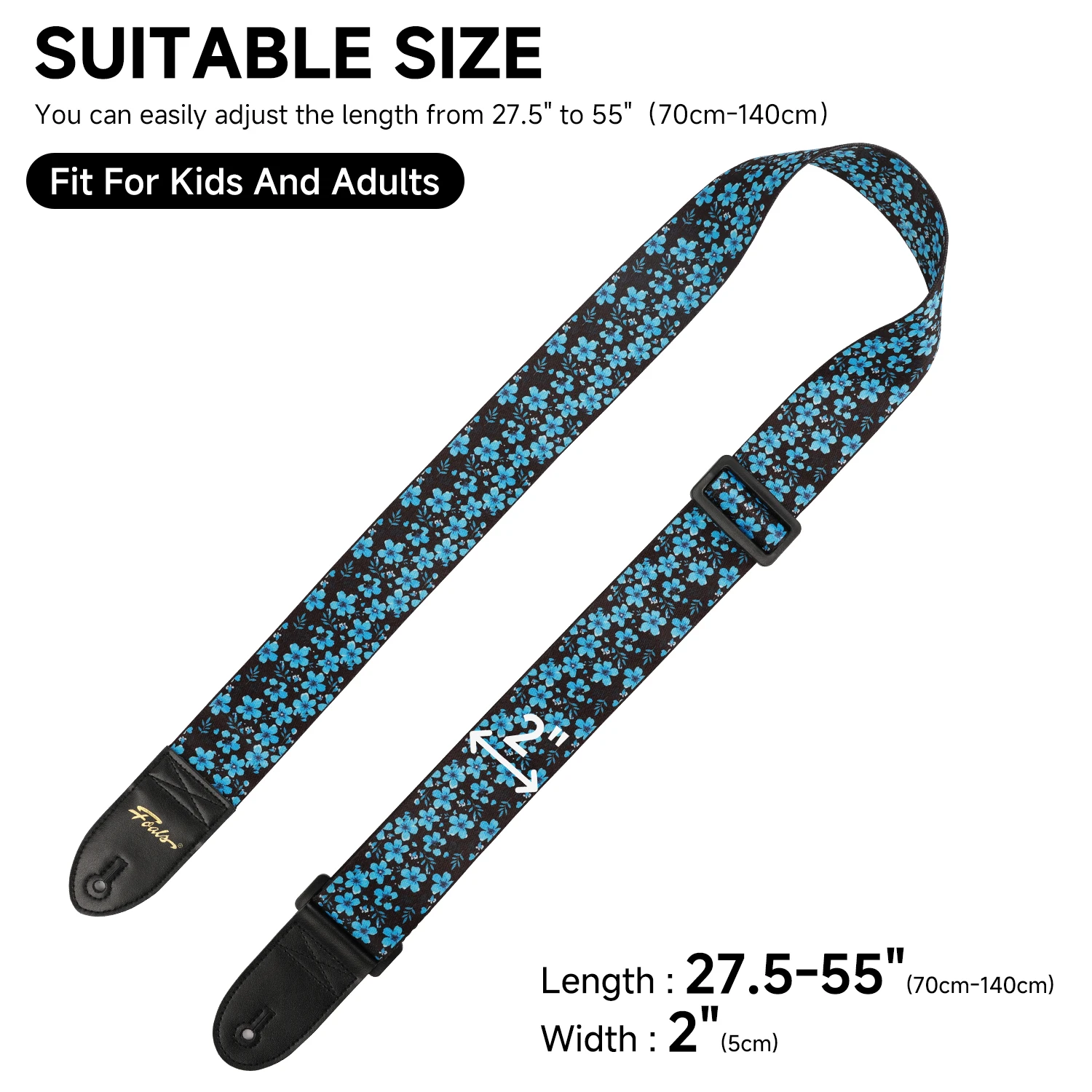 FOALS Guitar Straps Folk Bass Ukulele Universal Thickened and Widened Leather Straps(FNPO4)