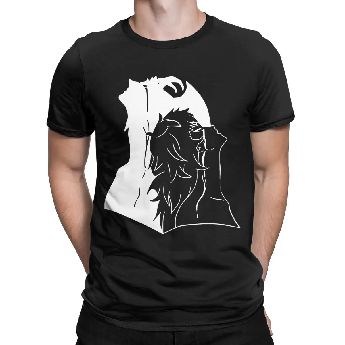 Devilman Crybaby T-Shirts for Men Anime Casual Cotton Tees Crew Neck Short Sleeve T Shirts Birthday Present Clothing