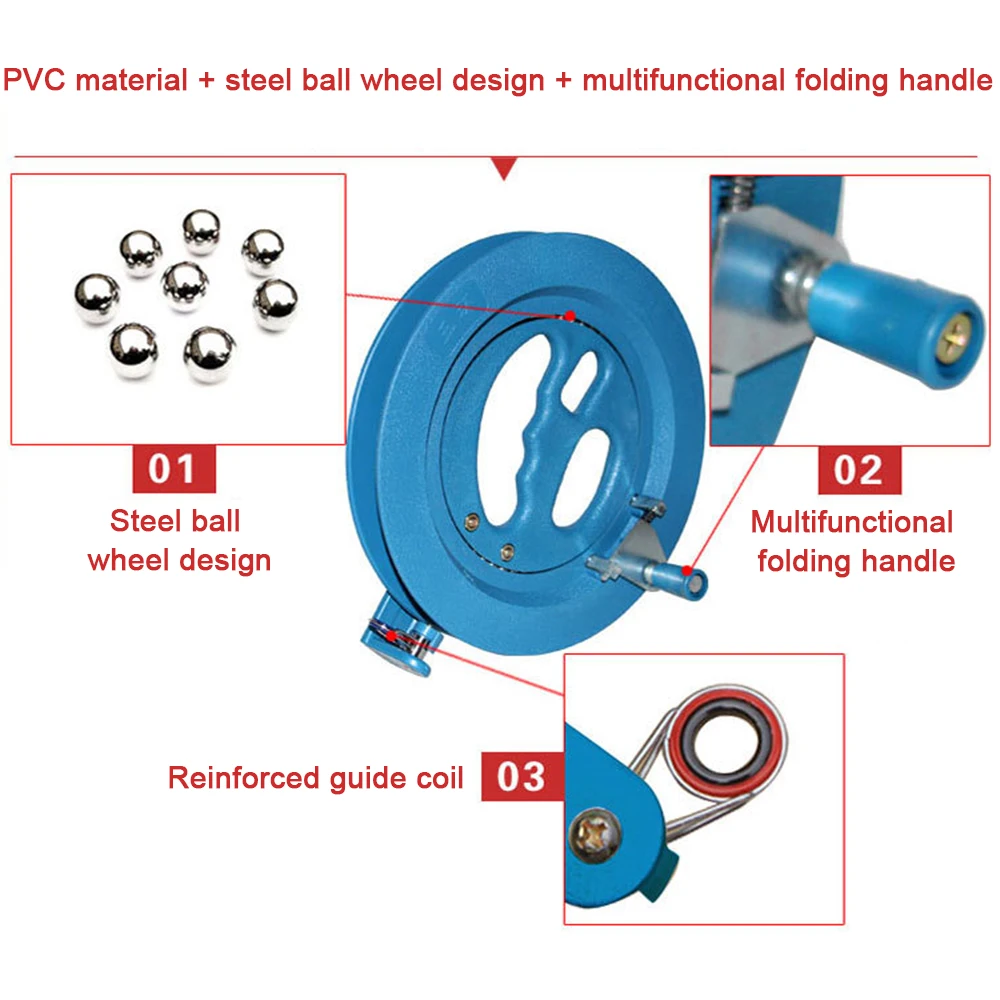 휴대용 연 라인 와인더 도구, 스트링 릴, 야외 라운드 플라잉 그립 휠, 볼 베어링 핸들, 야외 재미있는 액세서리, 16 cm, 18cm