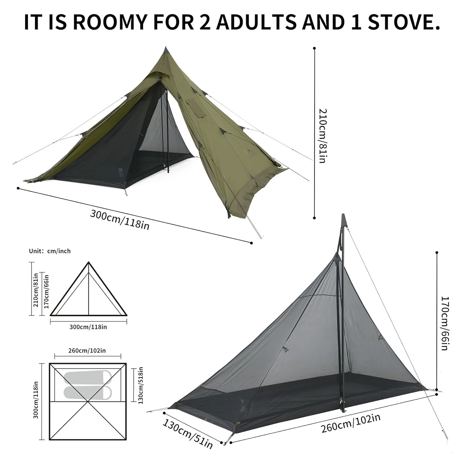 Ultralight Pyramid Camping Tent 5