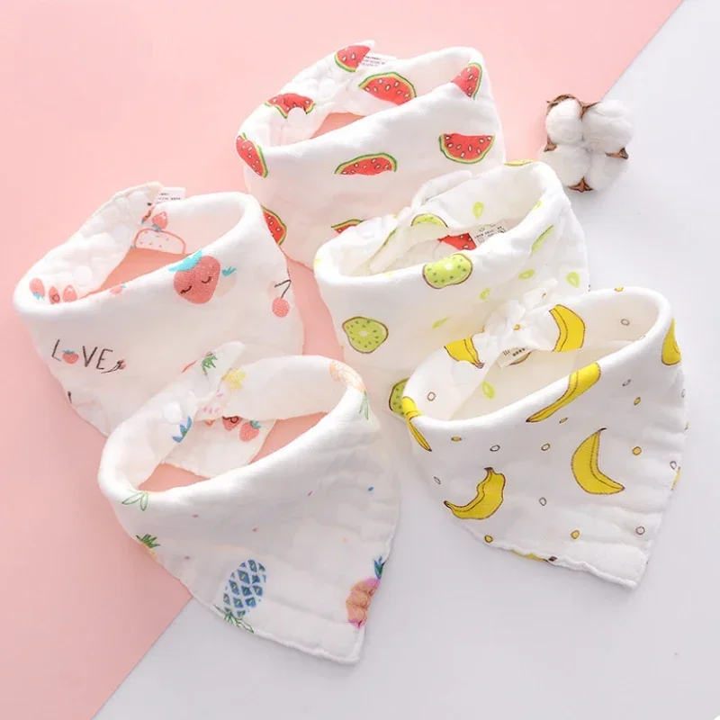 3Pcs Musselin Baby Lätzchen 100% Natürliche Baumwolle Weiche Baberos Bebe Tier Bandana Infant Kittel Spucktuch Fütterung Speichel Sabbern handtuch