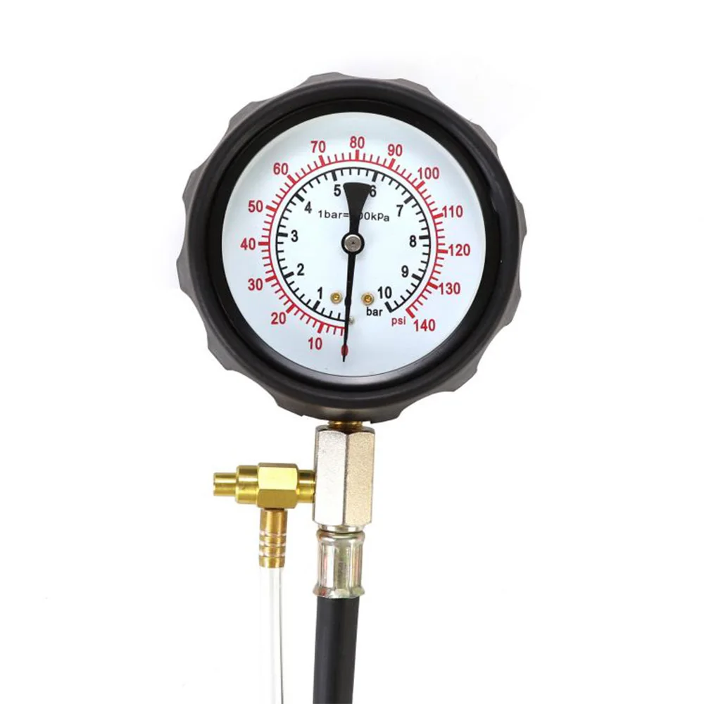 TU-114 Fuel Pressure Gauge Kit 0-140PSI Fuel Injector Injection Pump Pressure Tester Gauge Gas Oil Pressure Tool Gasoline Tester