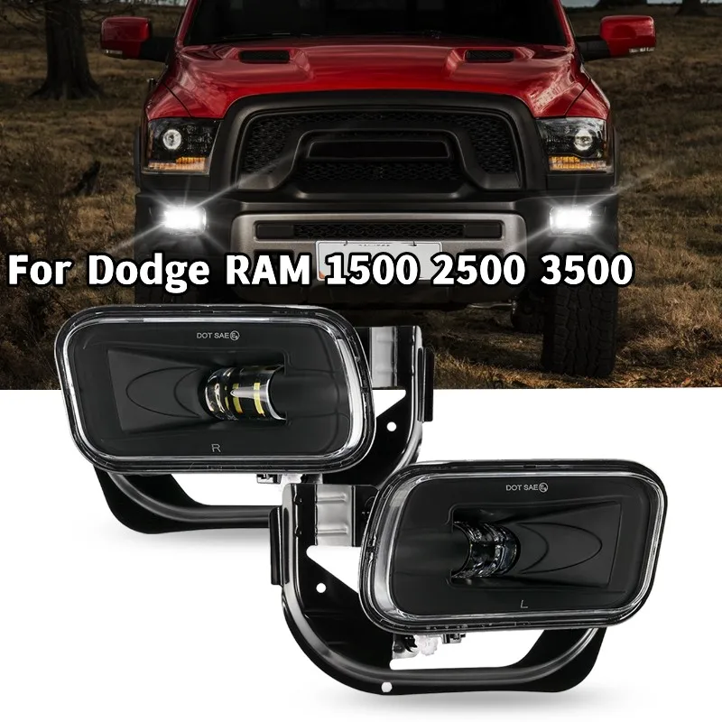 

2 Pcs/set Car LED Fog Light Auto Front Bumper Driving Fog Lamp Replacement for Dodge Ram 1500 2500 3500