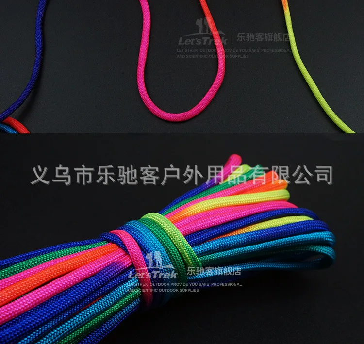 4mm Rainbow Colors Cord Rope III 7 Strand Parachute Lanyard Rope Climbing Camping Survival Equipment Paracord Bracelet