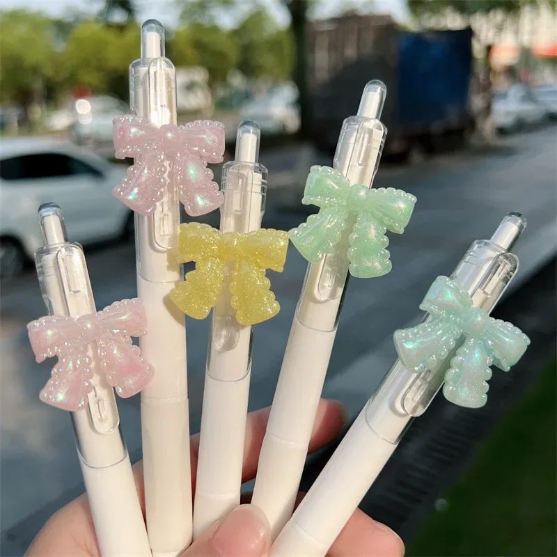 

36 шт., летняя светлая подвесная ручка с бантом в виде девичьего сердца, высокоцветная карбоновая ручка St Head, высококачественная студенческая ручка, черная