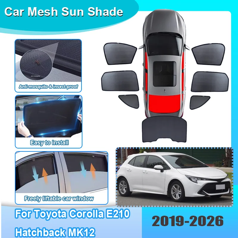 

Car Sunshade For Toyota Corolla E210 Auris Hatchback 2019-2026 2025 Visor Mesh Anti-UV Windshield Frame Curtain Car Accessories