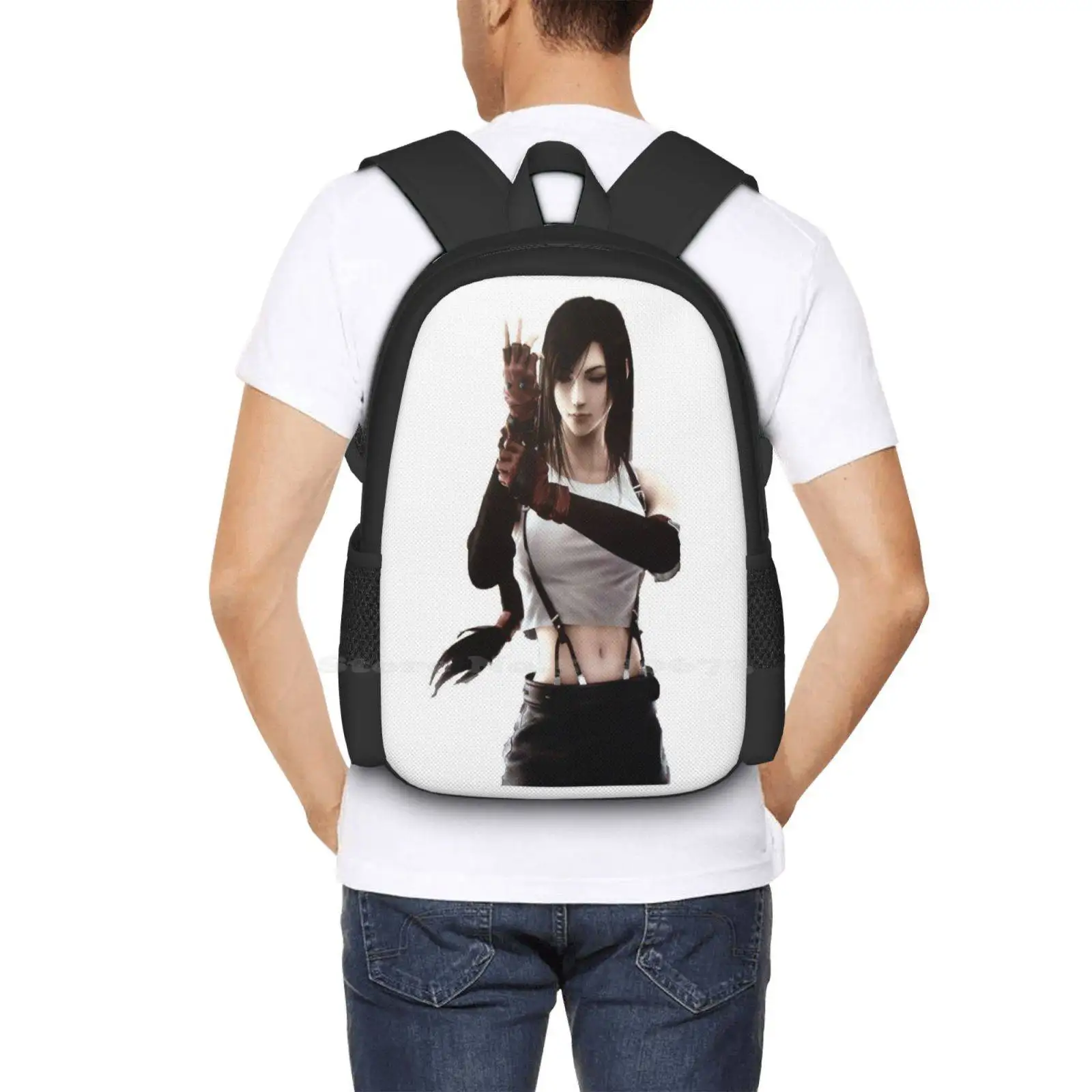 Mochila con diseño de impresión 3d de Tifa Lockhart, bolso para estudiantes, Tifa Lockhart Ff7 Cloud Strife Ffvii Final Fantasy 7 Final Fantasy Vii