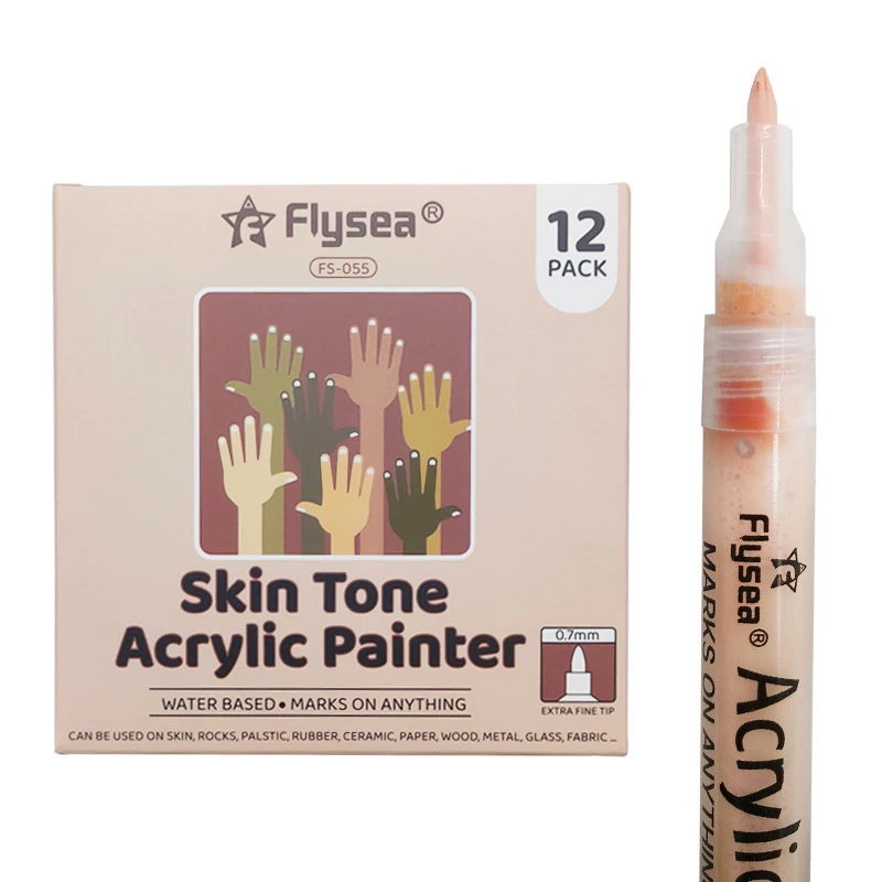 Art Drawing Acrylic Paint Ceramic Painting Pen Graffiti Skin Color Body Marker Pen DIY Painting Shoes Washable Waterproof Tool