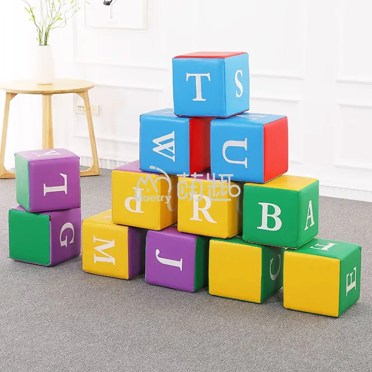 Moetry Kids DIY Sponge ABC Letter Cube Blocks Alphabet Soft Play Kindergarten Educational Toy Name Building Block