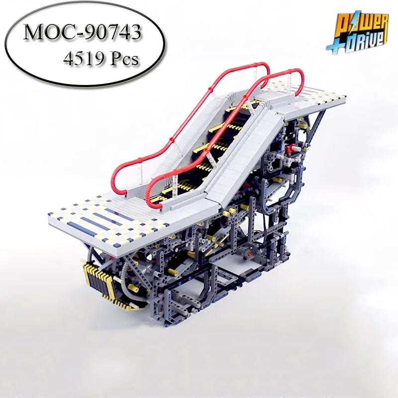 New Kable Escalator MOC-90743 -4519Pcs Mechanical Model Construction Kit Self-Lock Toys DIY Birthday Gift Christmas Gift