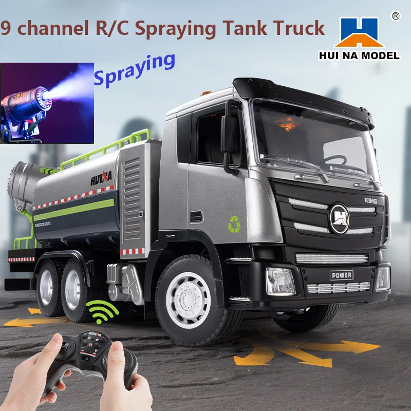 

Huina NEW 9CH Remote Control Truck Spray Gun Truck Toy Rc Car Lighting Spraying Vehicle Toys Gif For Boys And Grils