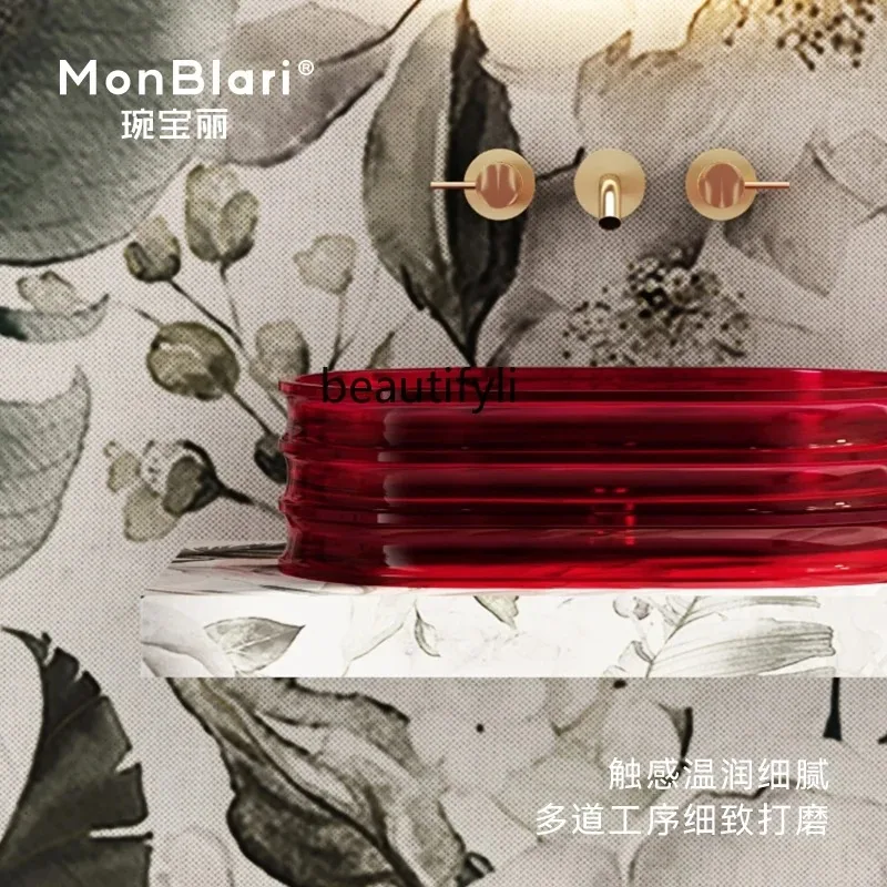 

A176 New Hotel High Luxury Homestay Face Wash Transparent Platform Basin Wash Basin MR-TA8801