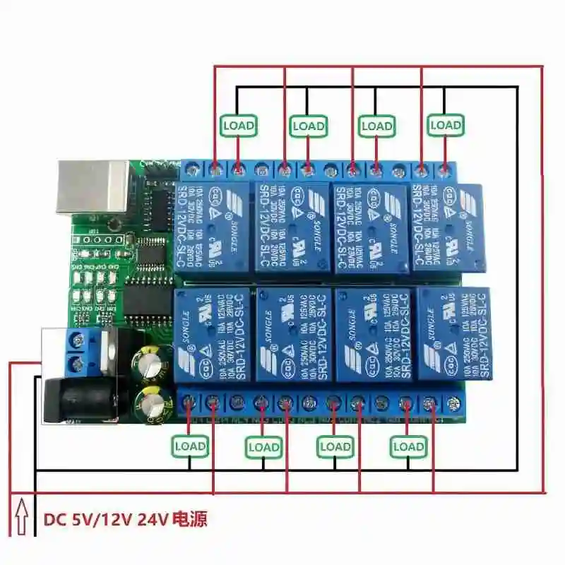 UD23A08 8 قناة USB COM المنفذ التسلسلي UART لوحة التتابع RS232 TTL CH340 لمحرك WIN7 WIN10 Linux MAX