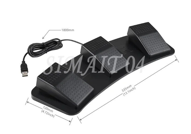 For Wired USB Foot Pedal Mouse, 3 Keys Shortcut Foot Switch Pedal Controller 400-MA179