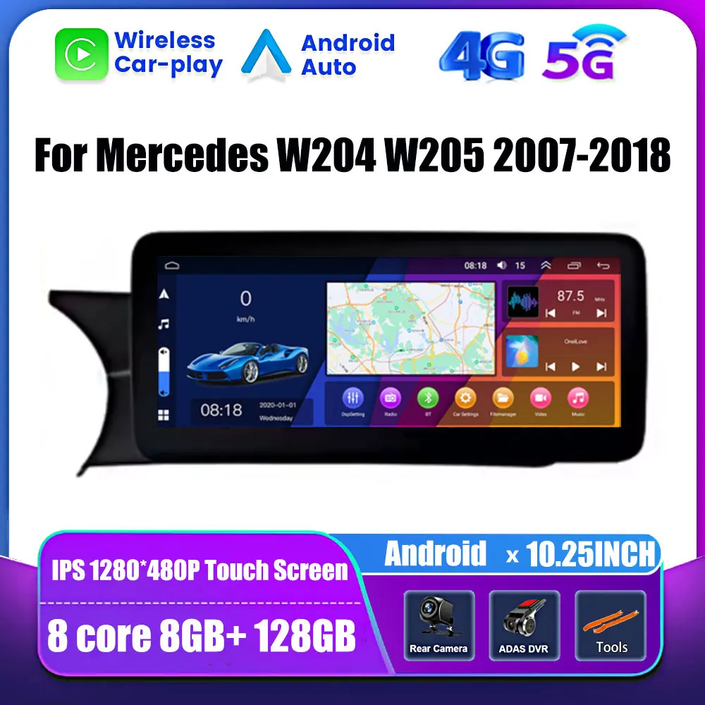 

Android OS для Mercedes W204 W205 2007-2018 Автомобильный GPS навигатор плеер WIFI 4G SIM Carplay BT Google сенсорный экран мультимедийный стерео