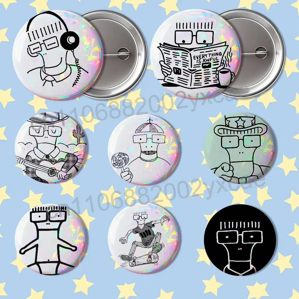 Milo Go To College band Descendants  Badges Badges On Backpack Jacket Cartoon Round Brooches  Acrylic Button Pins Collection