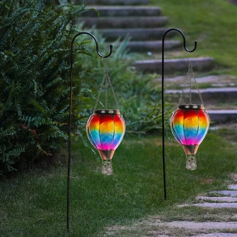 Lanternes solaires montgolfière colorées, lampe de ballon à air, lumières de paysage solaires extérieures, fournitures de décoration intérieure