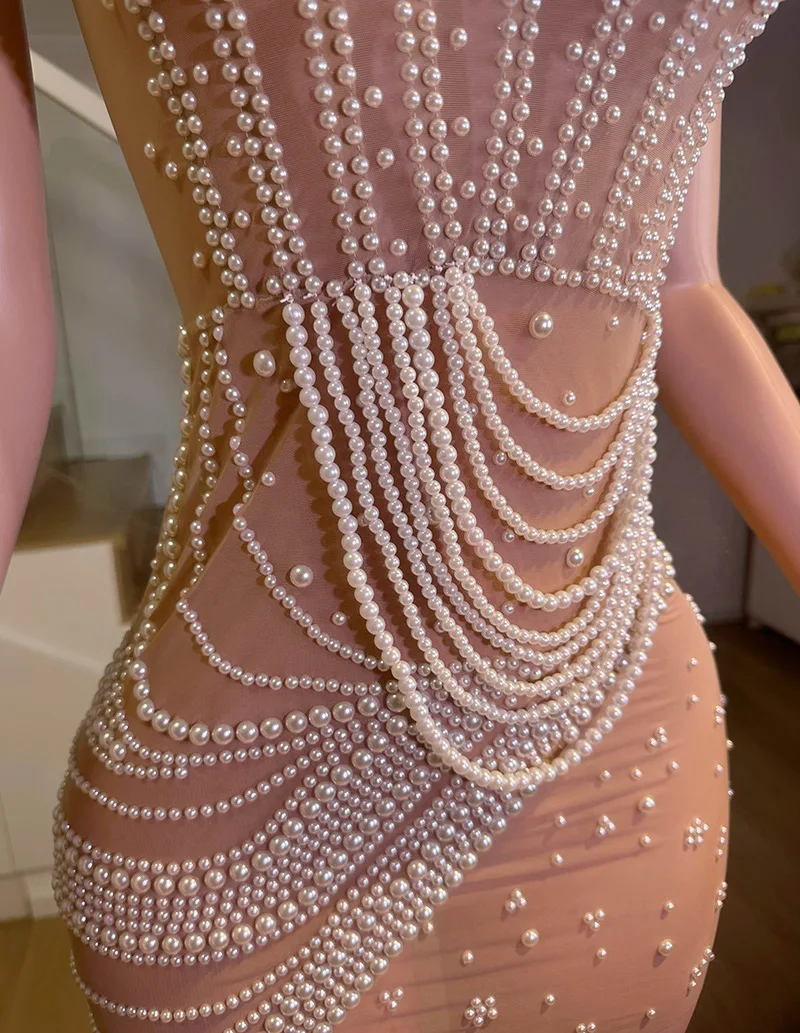 Birthday Pearl Butt Celebrity Tea Party Dinner Party Dress Bar Nightclub Dancing Ball Vestidos Para Festas De Luxo Show Costumes