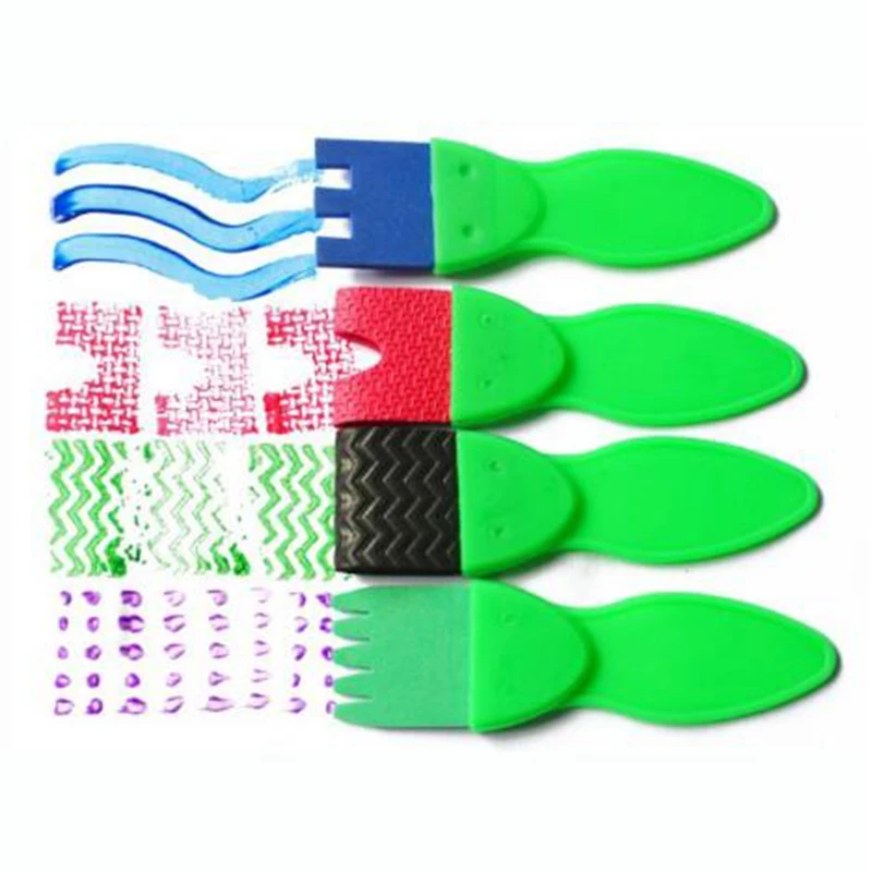 4pcs Rotate Paint DIY Drawing Flower Sponge Brushes Kids EVA Art and Crafts Brushes Painting Tool Children Educational Toys ZXH