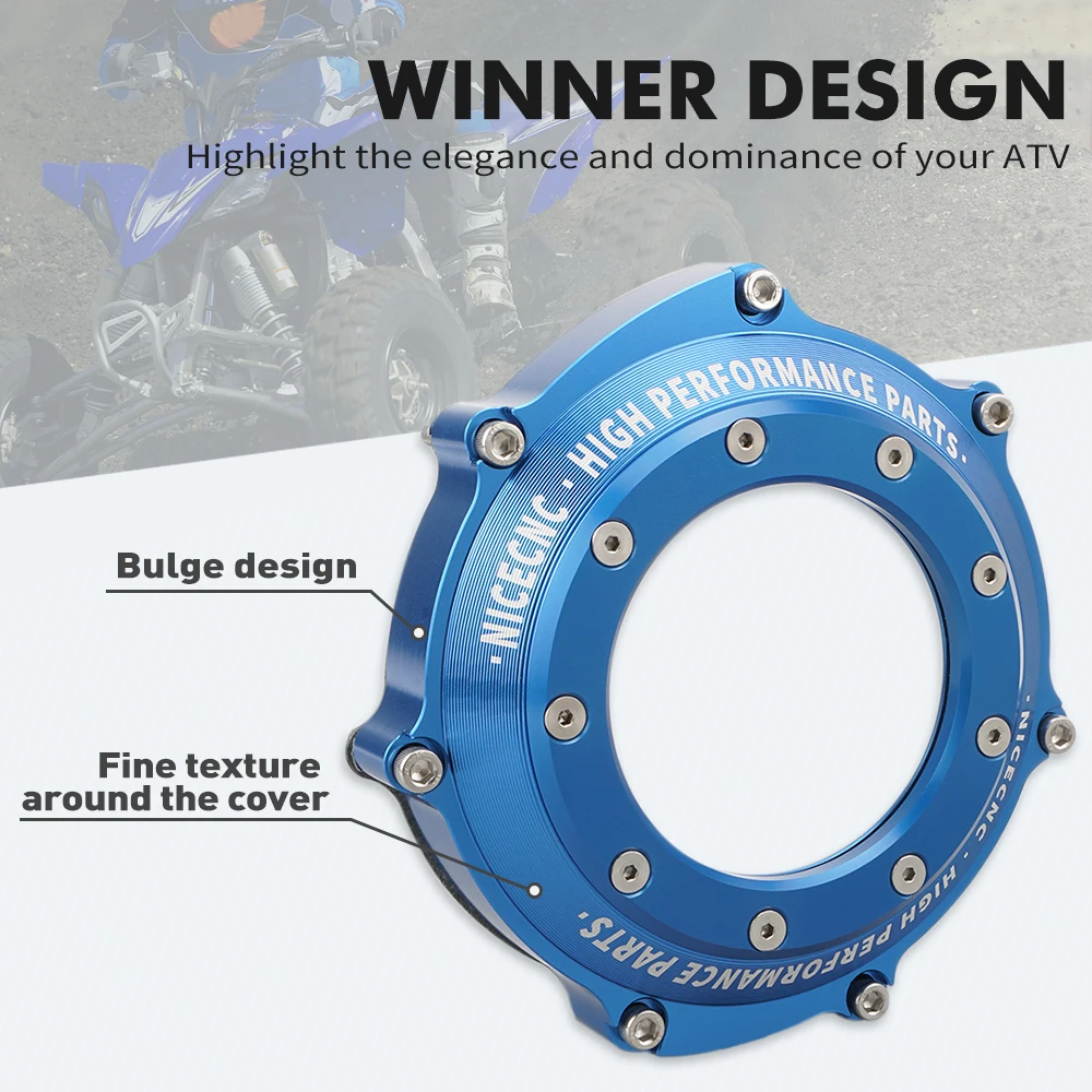 

NICECNC For Yamaha YFZ 450R Aluminum ATV Engine Clear Clutch Cover Protector Guard For Yamaha YFZ450 2006-2009 YFZ450R 2009-2023