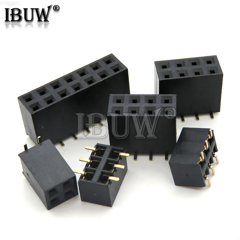 SMT 2.54mm Dubbele Rij Vrouwelijke Breakaway Printplaat Pin Header socket Connector Pinheader 2*2/3/4/6/10/12/16/20/40Pin Voor Arduino