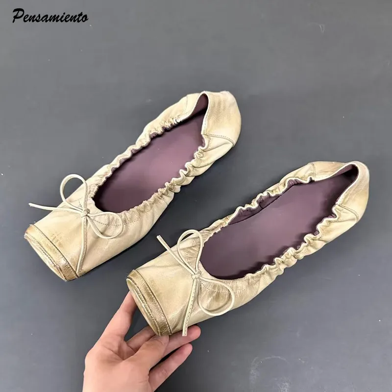 ballet-style-fashion-square-toe-bowknot-stretch-women-pumps-cozy-soft-sole-leather-low-heeled-lazy-walking-loafers-casual-shoes