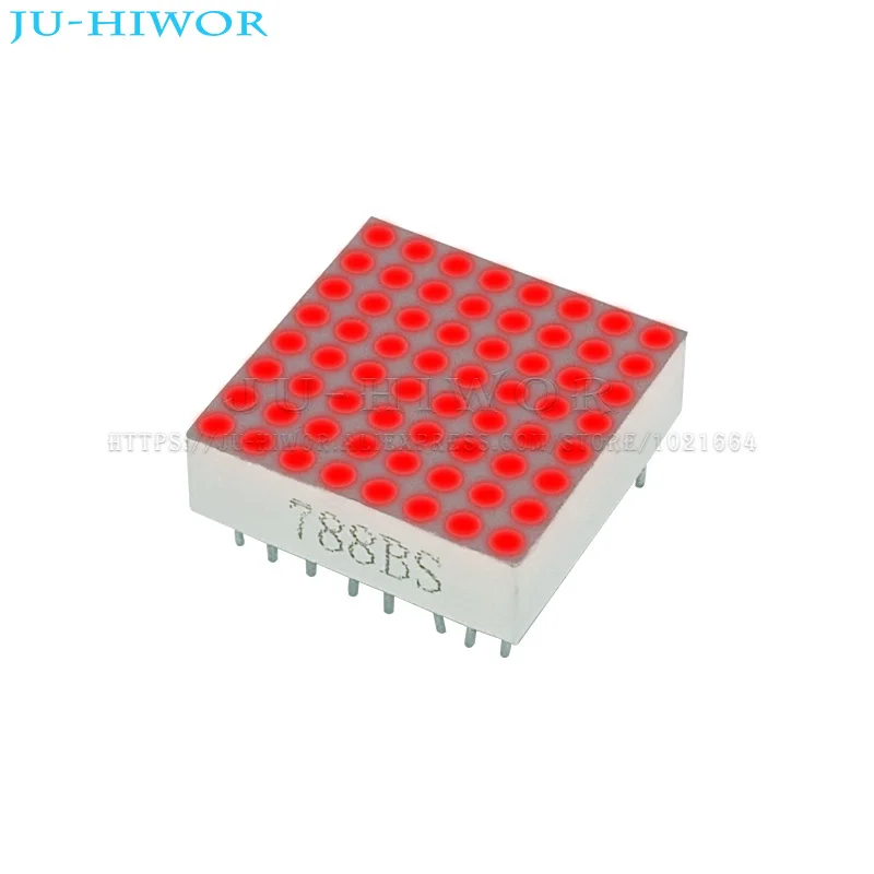 5pcs 16pins 8x8 8*8 Red 1.9MM Dot Matrix LED Display Common Anode Cathode 788BS 788AS Digital Tube Digitron Size 20*20mm DIY