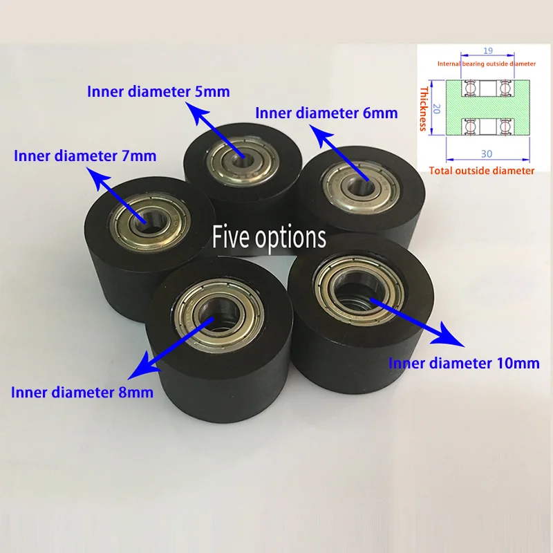 

Bearing Pulley 626 Polyurethane Roller 30*20*30 Pulley Wheel Conveyor Belt Guide Wheel Wear-resistant Double Bearing