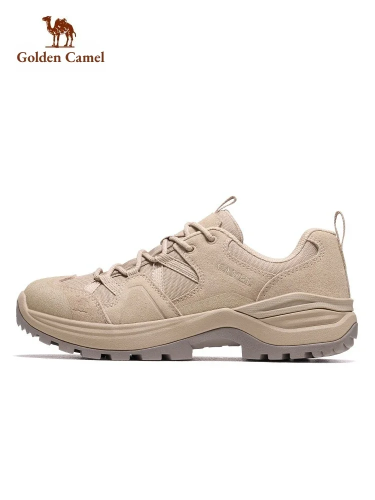 Golden Camel Non-slip Men's Hiking Shoe Outdoor Sports Camping Hunting Walking Shoes Suede Genuine Leather Breathable Sneakers