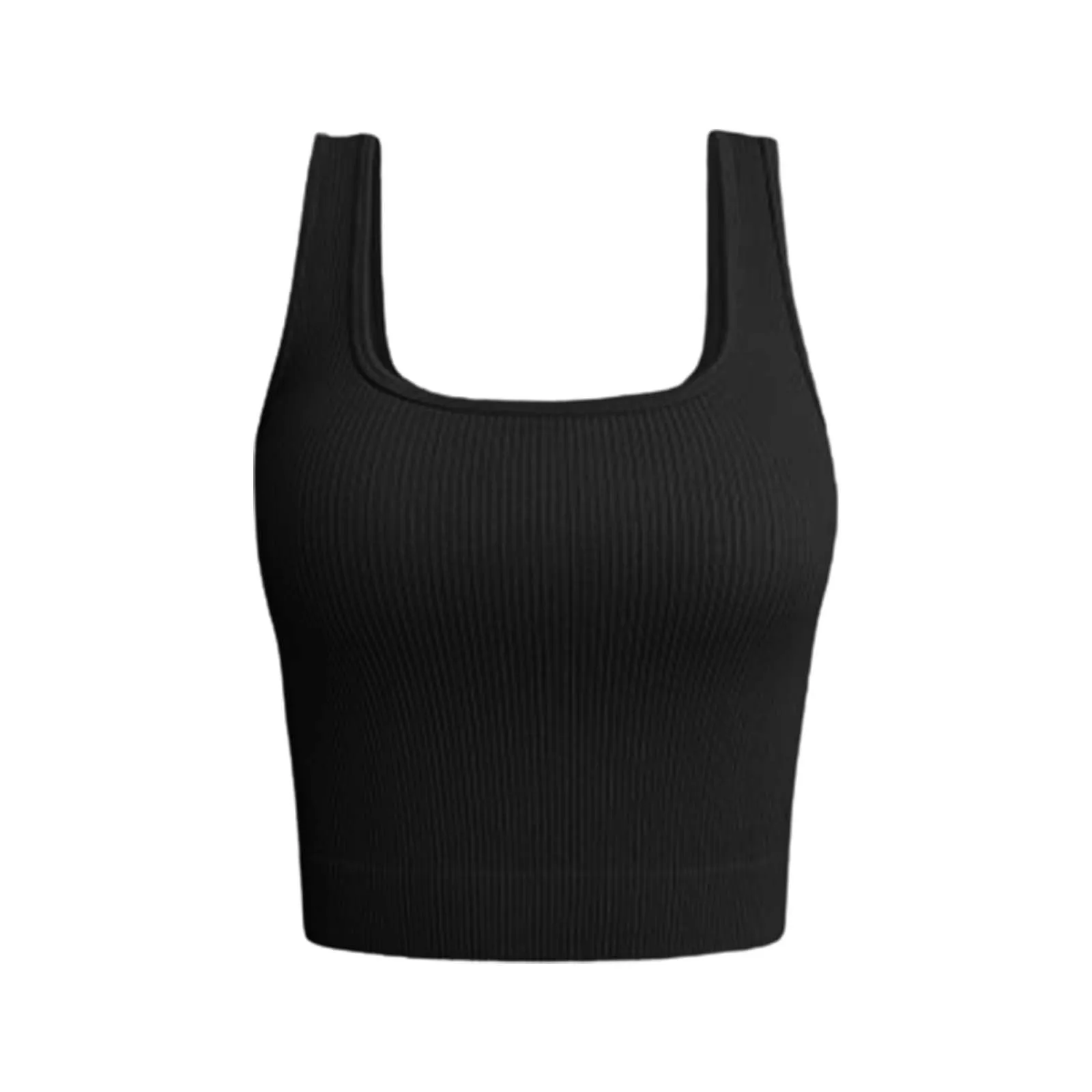 Women's Solid Color Sleeveless Shirt Casual Strip Top Fitness Running Yoga Cycling Sports Clothing Athletic Training Undershirt