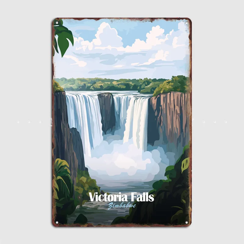Victoria Falls Travel Scenery Posters Retro Garage Club Bar Indoor Wall Vintage Poster Room Decoration Home Decor